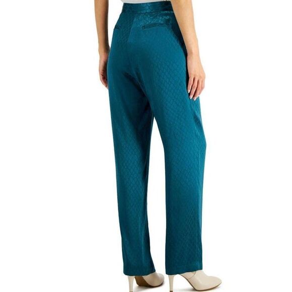 Alfani Teal Patterned Women's Pants - Picture 9 of 10